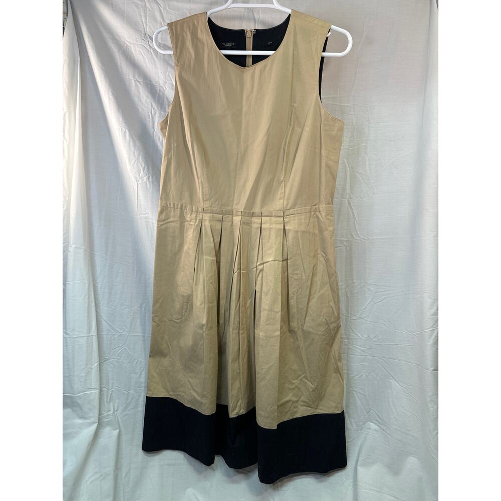 Talbots Tan and‎ Black Dress Size 6 with pockets